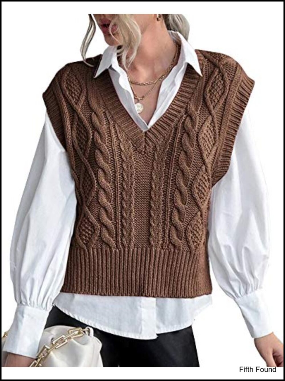 V Neck Sleeveless Ribbed Knit Sweater Vest Casual Preppy Pullover Top
